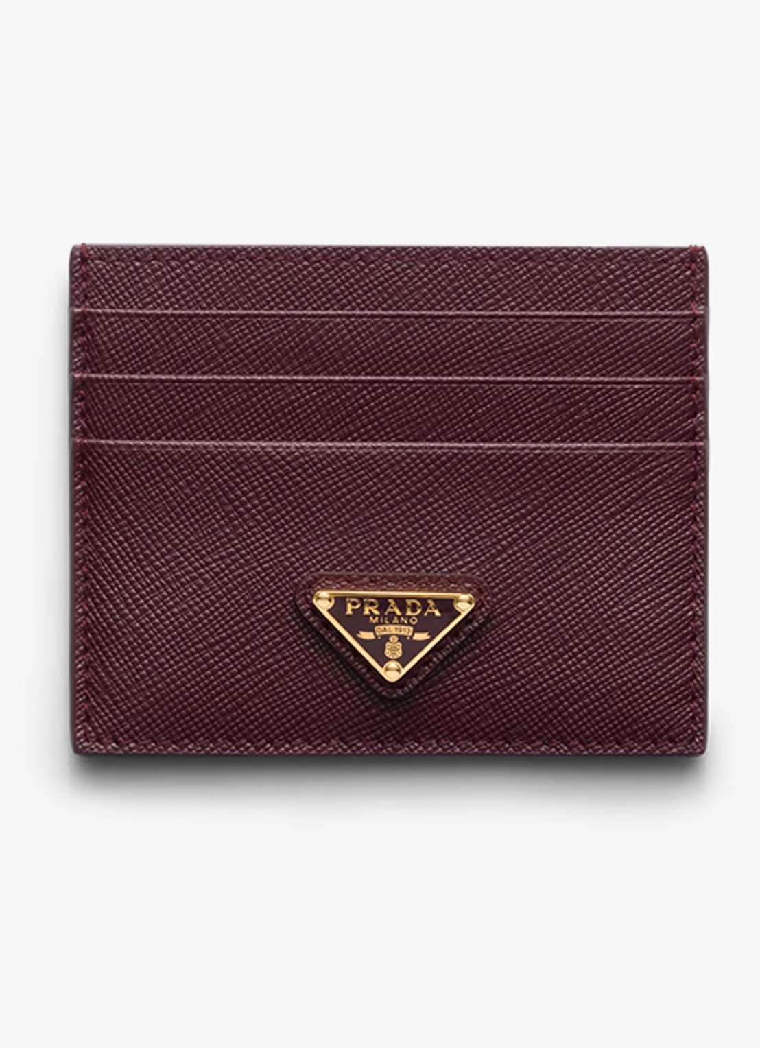 Prada Pasjeshouder van kalfsleer - voorkant bordeauxrood
