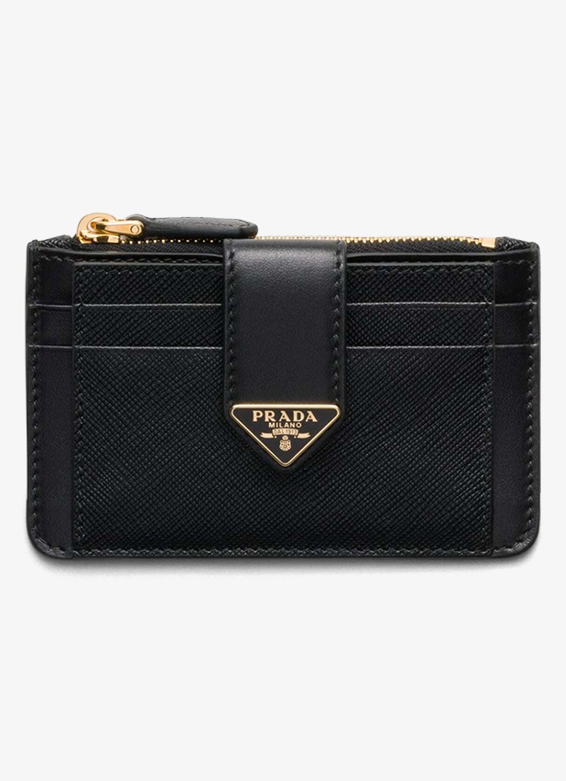 Prada Pasjeshouder van kalfsleer - voorkant 2 zwart