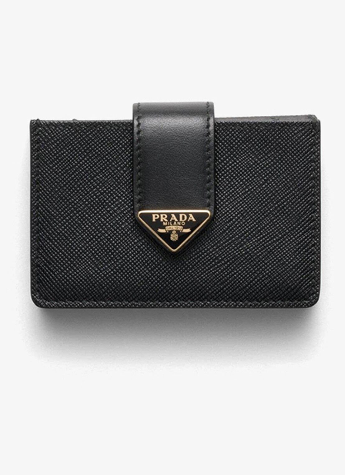 Prada Pasjeshouder van kalfsleer - voorkant 2 zwart