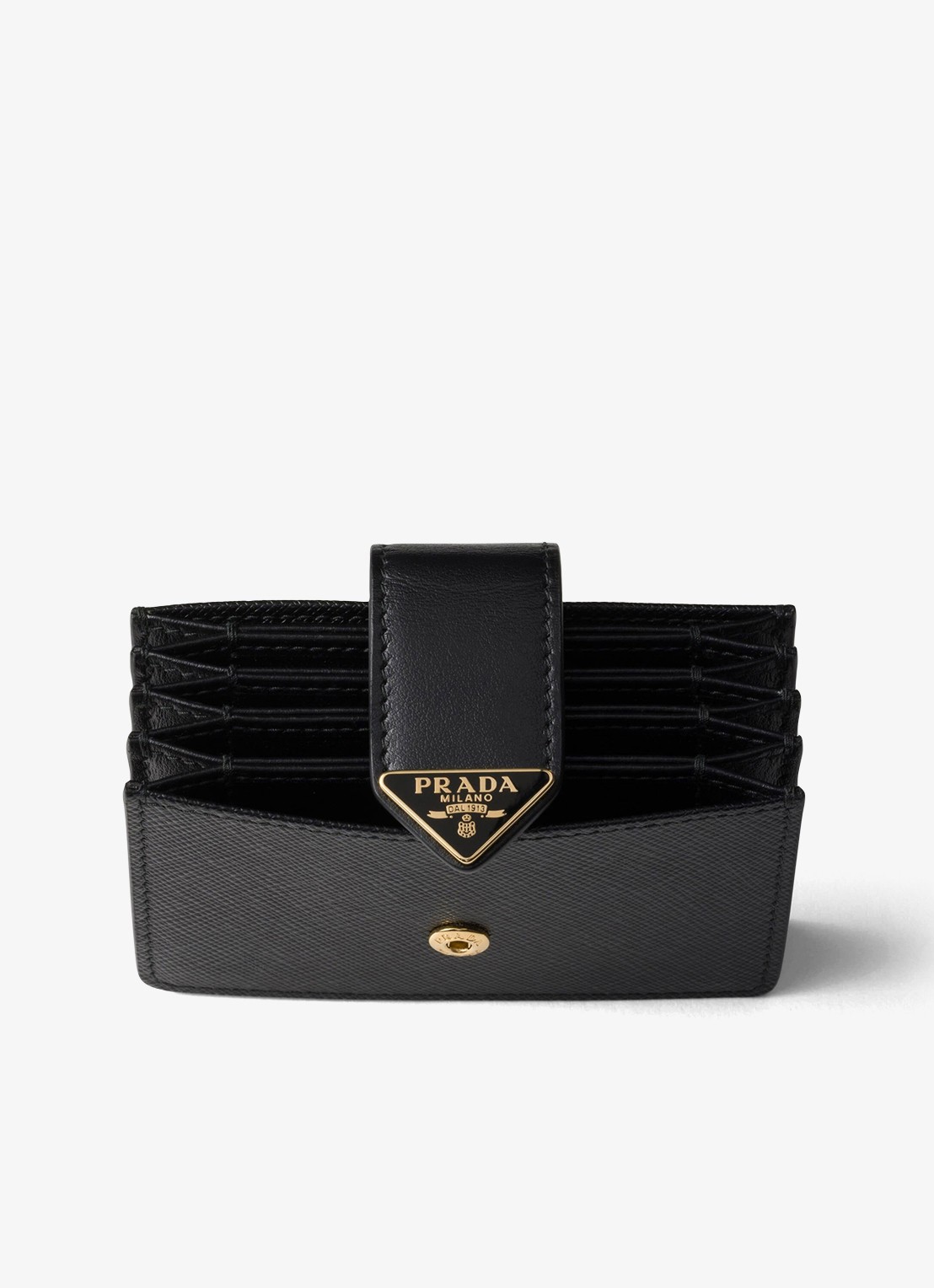 Prada Pasjeshouder van kalfsleer - voorkant 3 zwart