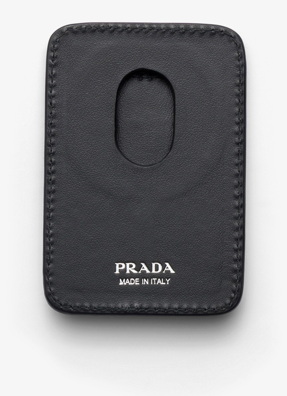 Prada Pasjeshouder van kalfsleer - voorkant 2 diepzwart