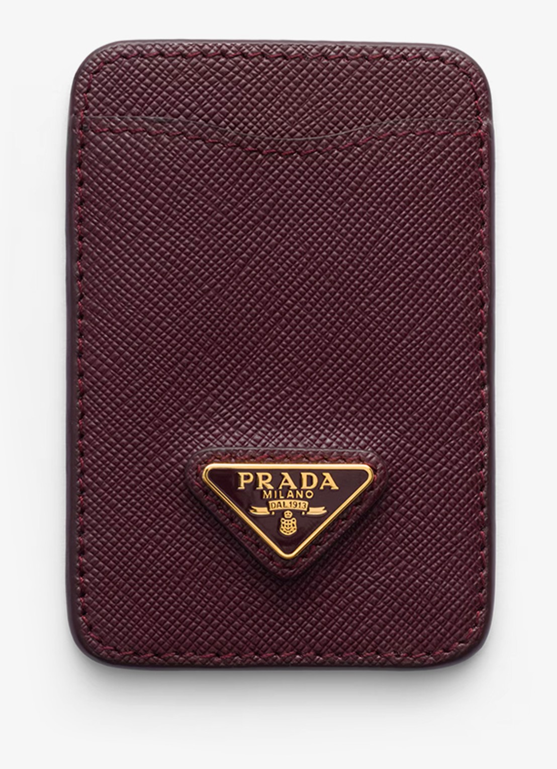 Prada Pasjeshouder van kalfsleer - voorkant 2 bordeauxrood