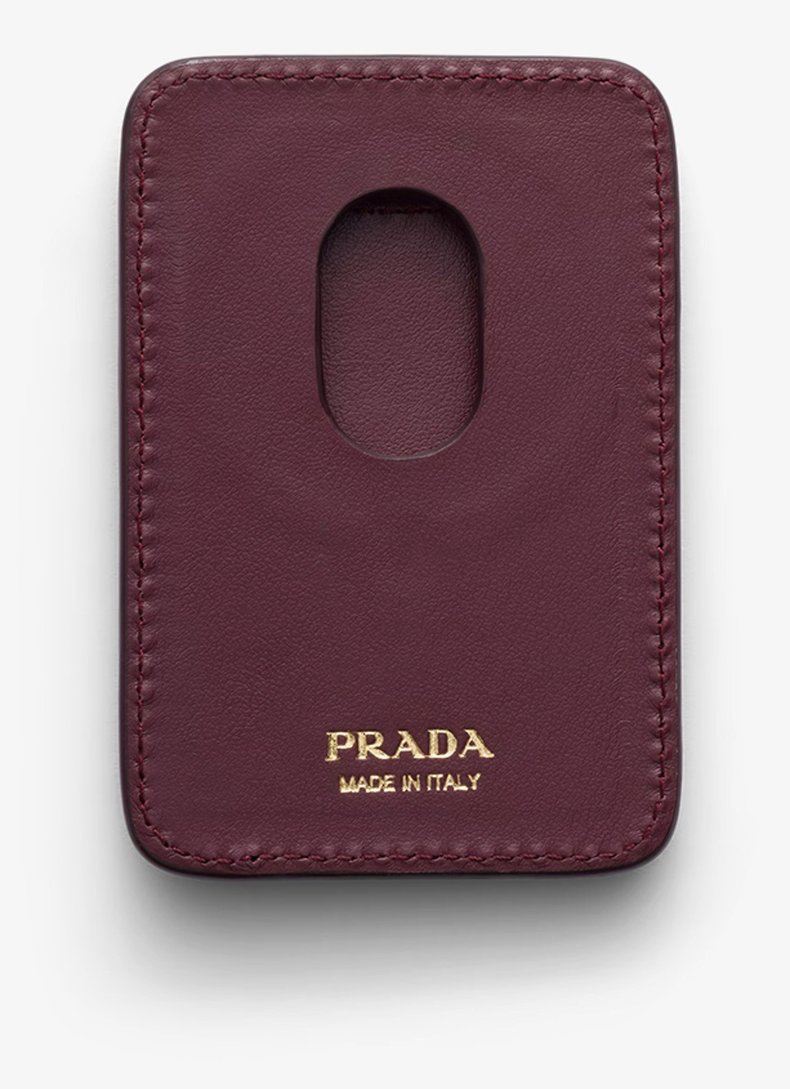 Prada Pasjeshouder van kalfsleer - voorkant 3 bordeauxrood