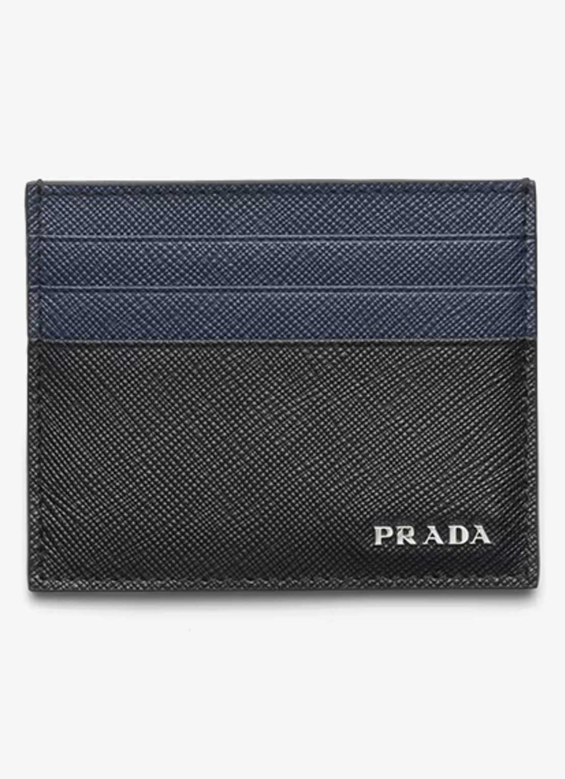Prada Pasjeshouder van leer met logo - voorkant zwart
