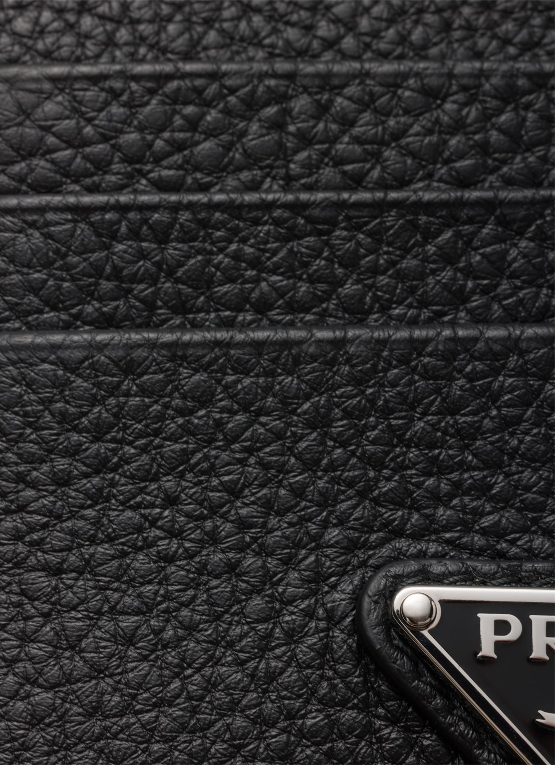 Prada Pasjeshouder van leer met logo - detail zwart