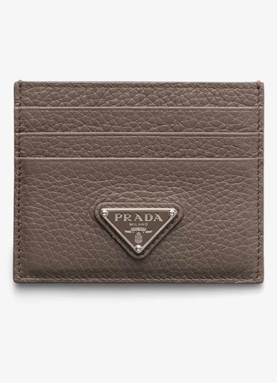 Prada Pasjeshouder van leer met logo - voorkant 2 taupe
