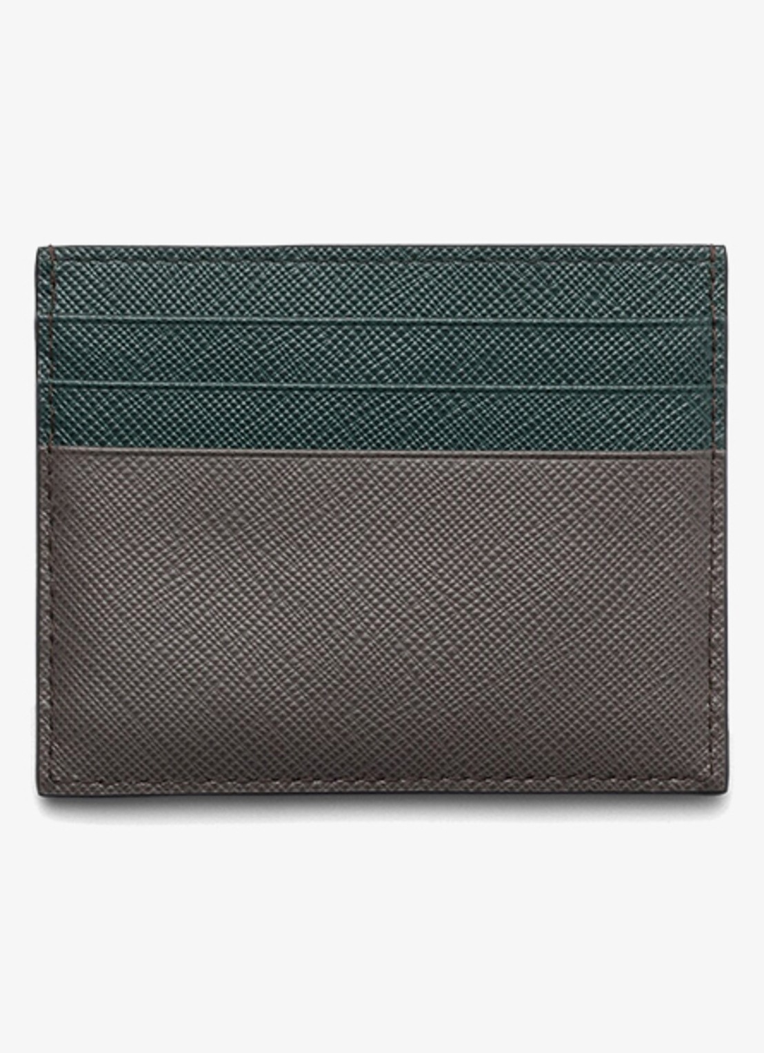 Prada Pasjeshouder van leer met logo - voorkant 2 grijs