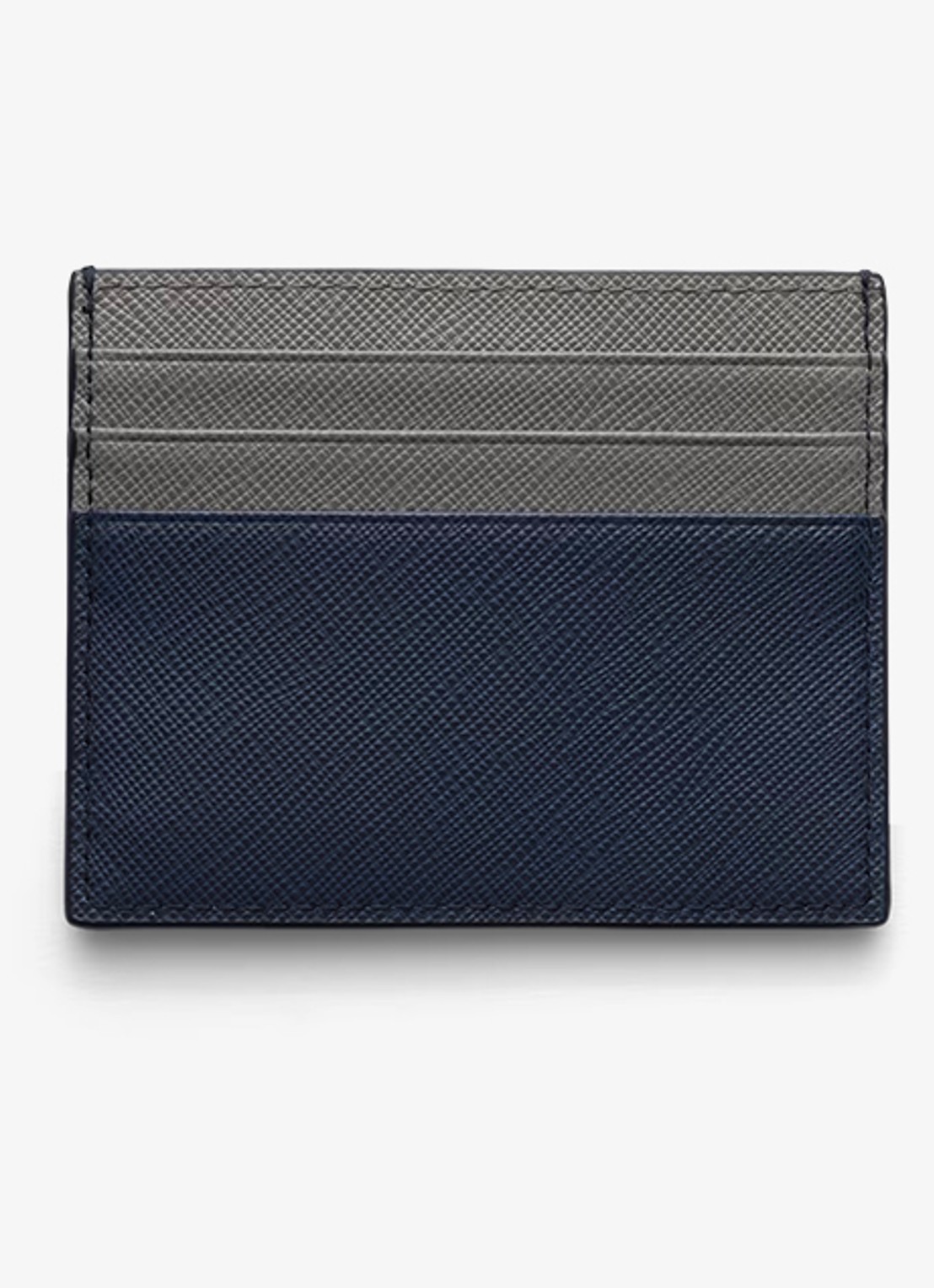 Prada Pasjeshouder van leer met logo - voorkant 2 donkerblauw