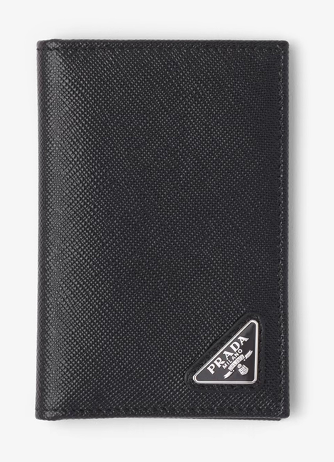 Prada Pasjeshouder van leer - voorkant 4 zwart