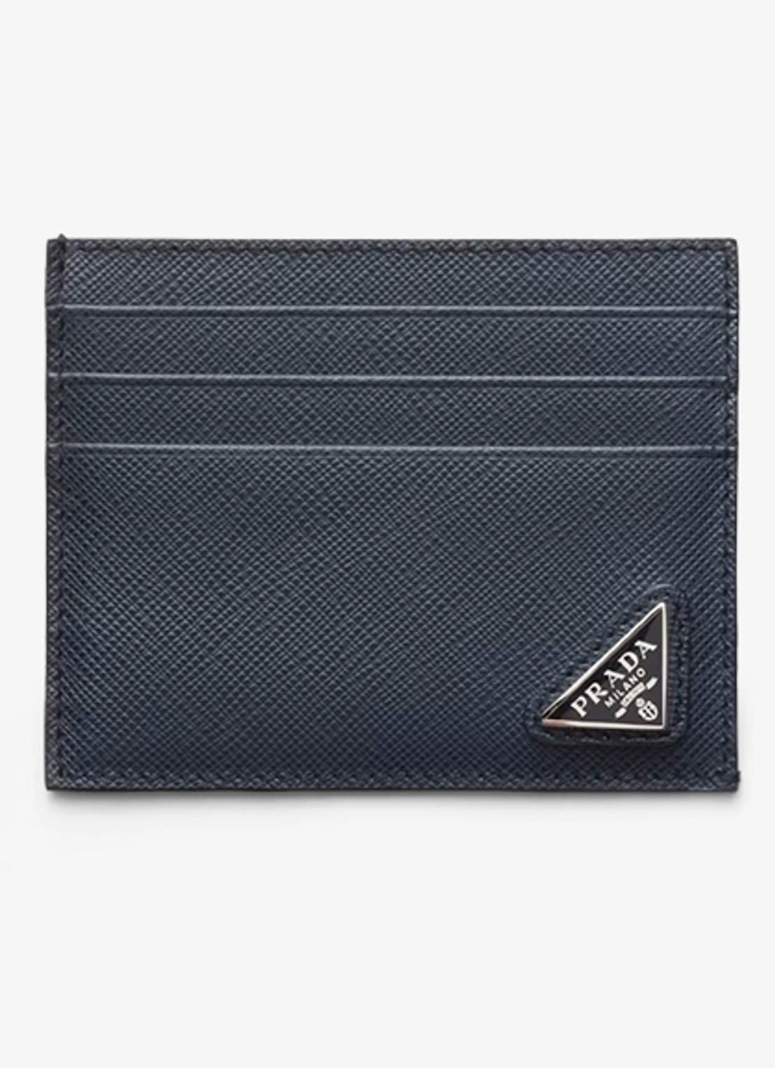 Prada Pasjeshouder van leer - voorkant donkerblauw