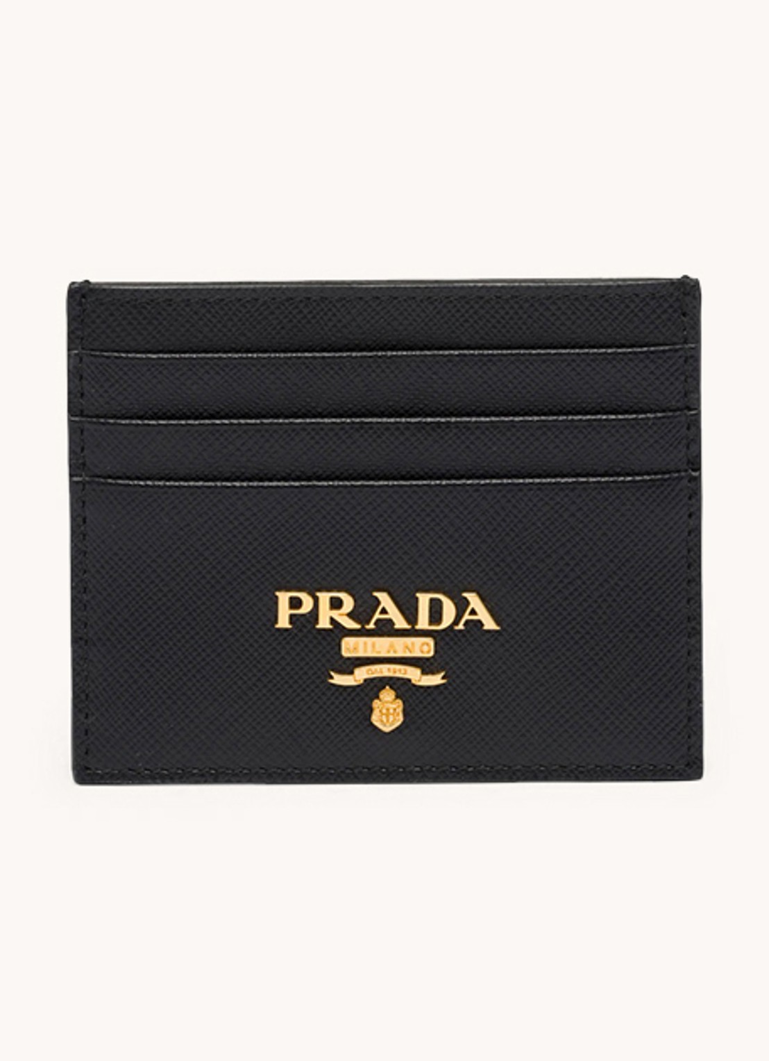 Prada Pasjeshouder van leer - voorkant 2 zwart