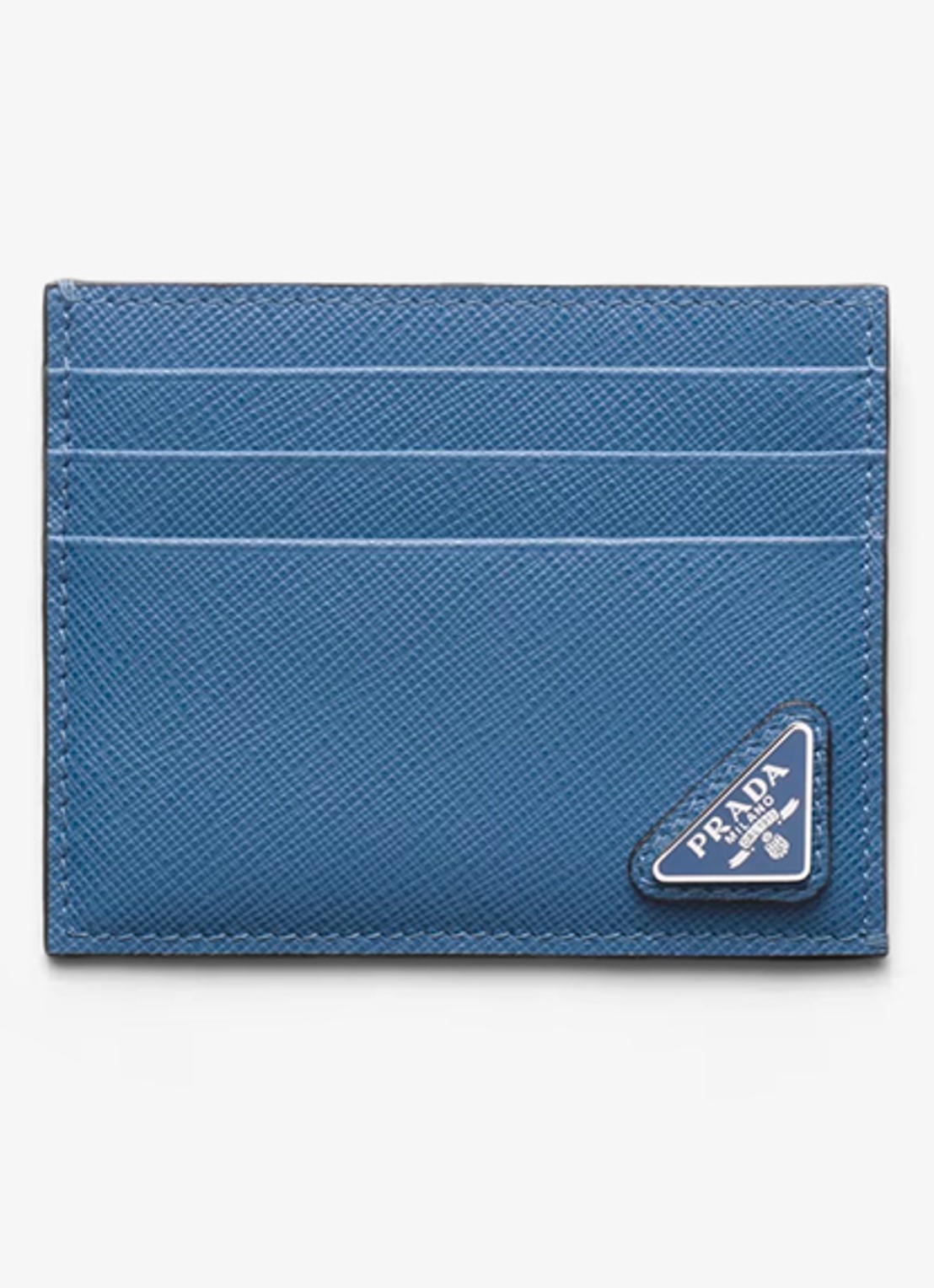 Prada Pasjeshouder van leer - voorkant 2 blauw