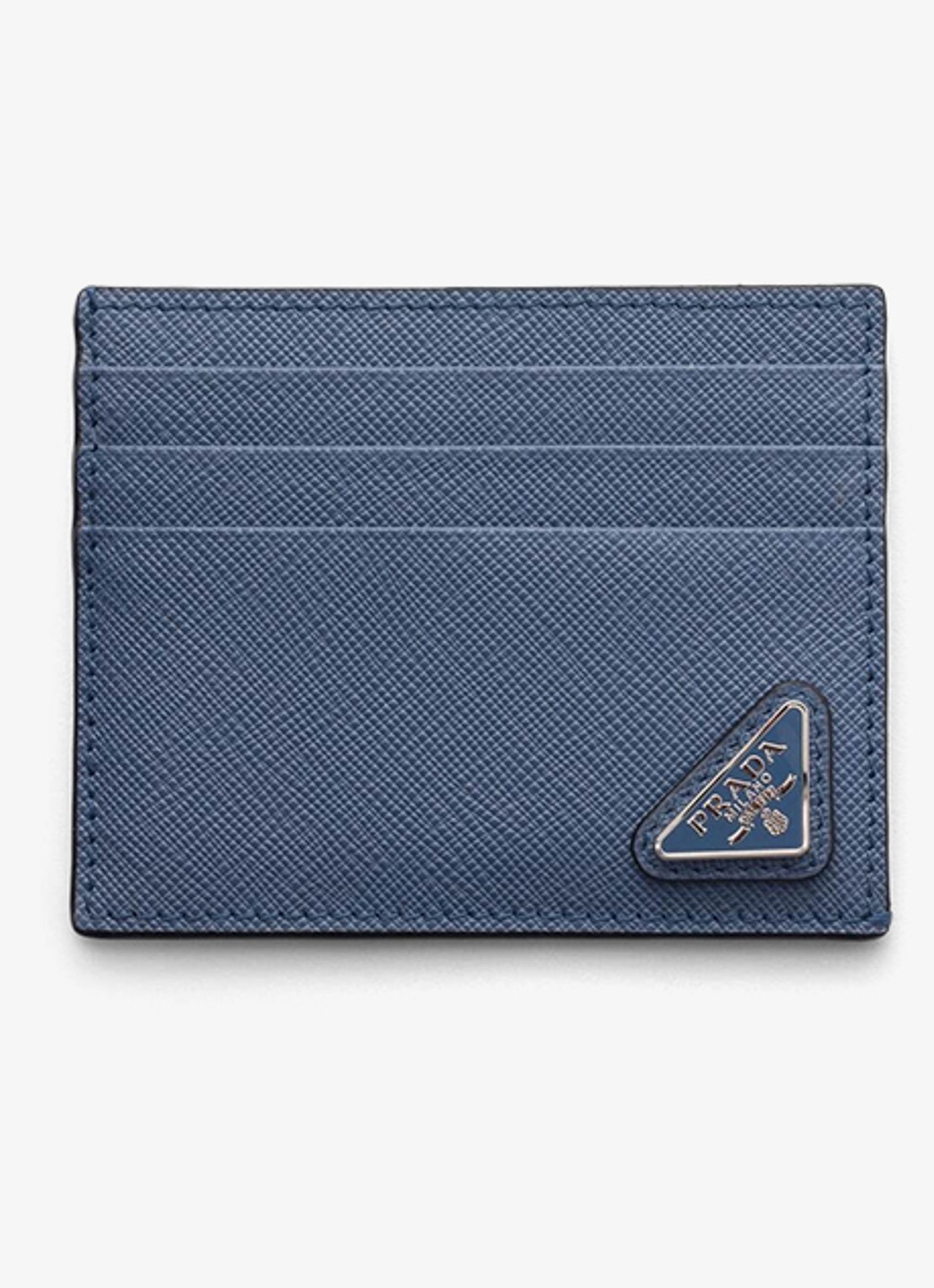 Prada Pasjeshouder van leer - voorkant donkerblauw