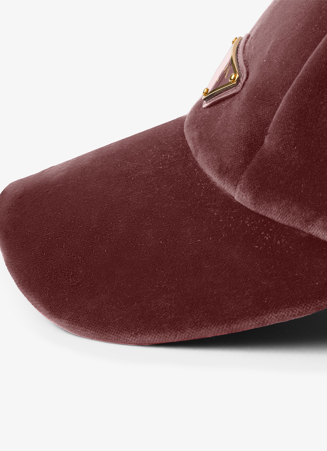 Prada Pet van fluweel met logo - detail 3 oudroze