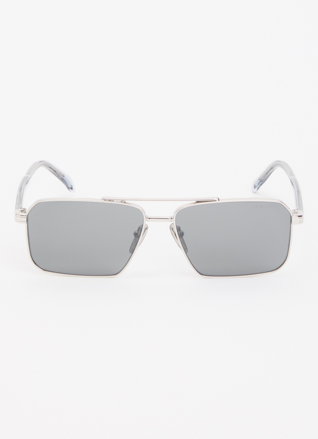 Prada Piloten zonnebril PR A57S - detail zilver