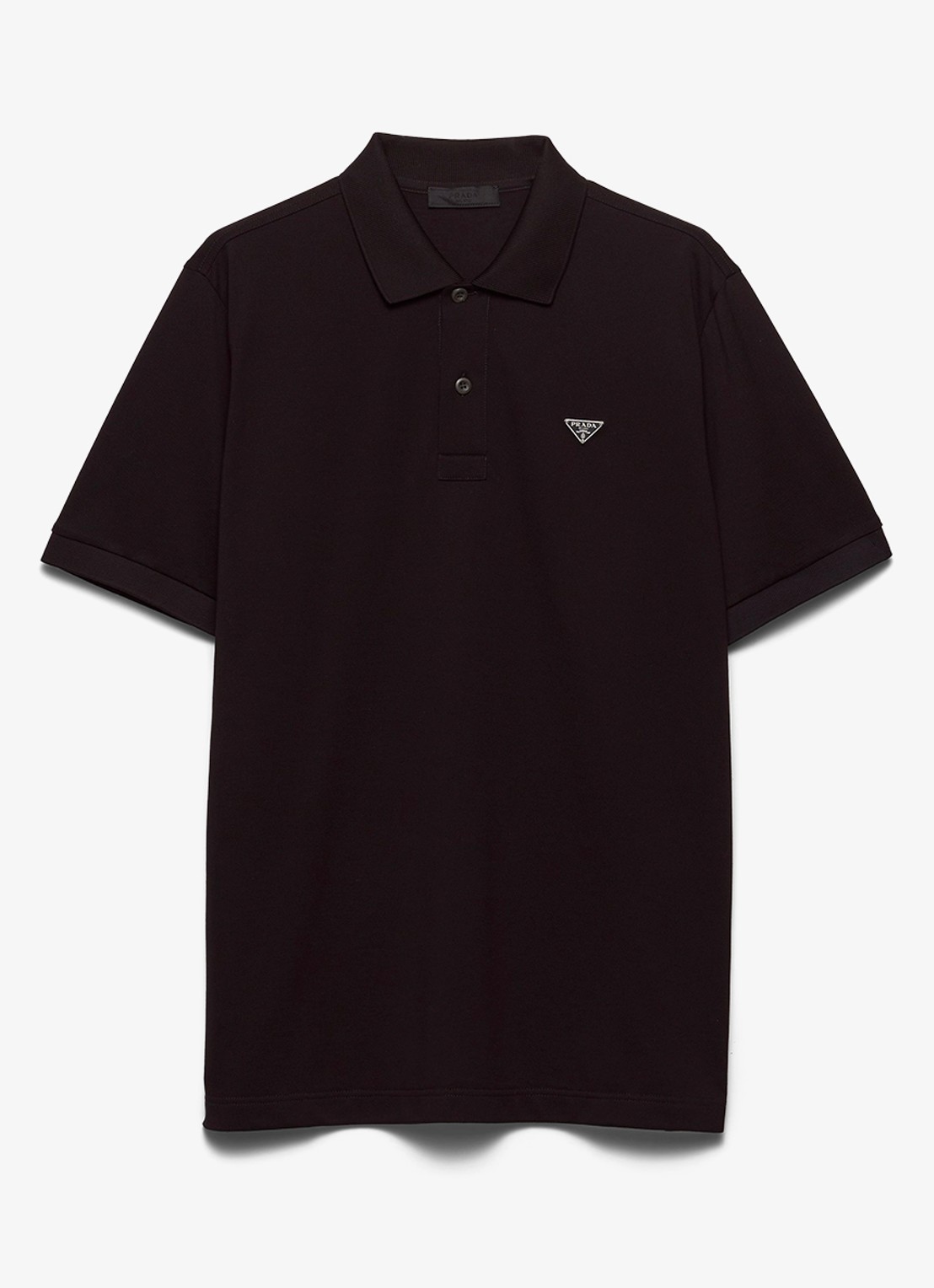 Prada Polo van piqué katoen  - voorkant diepzwart
