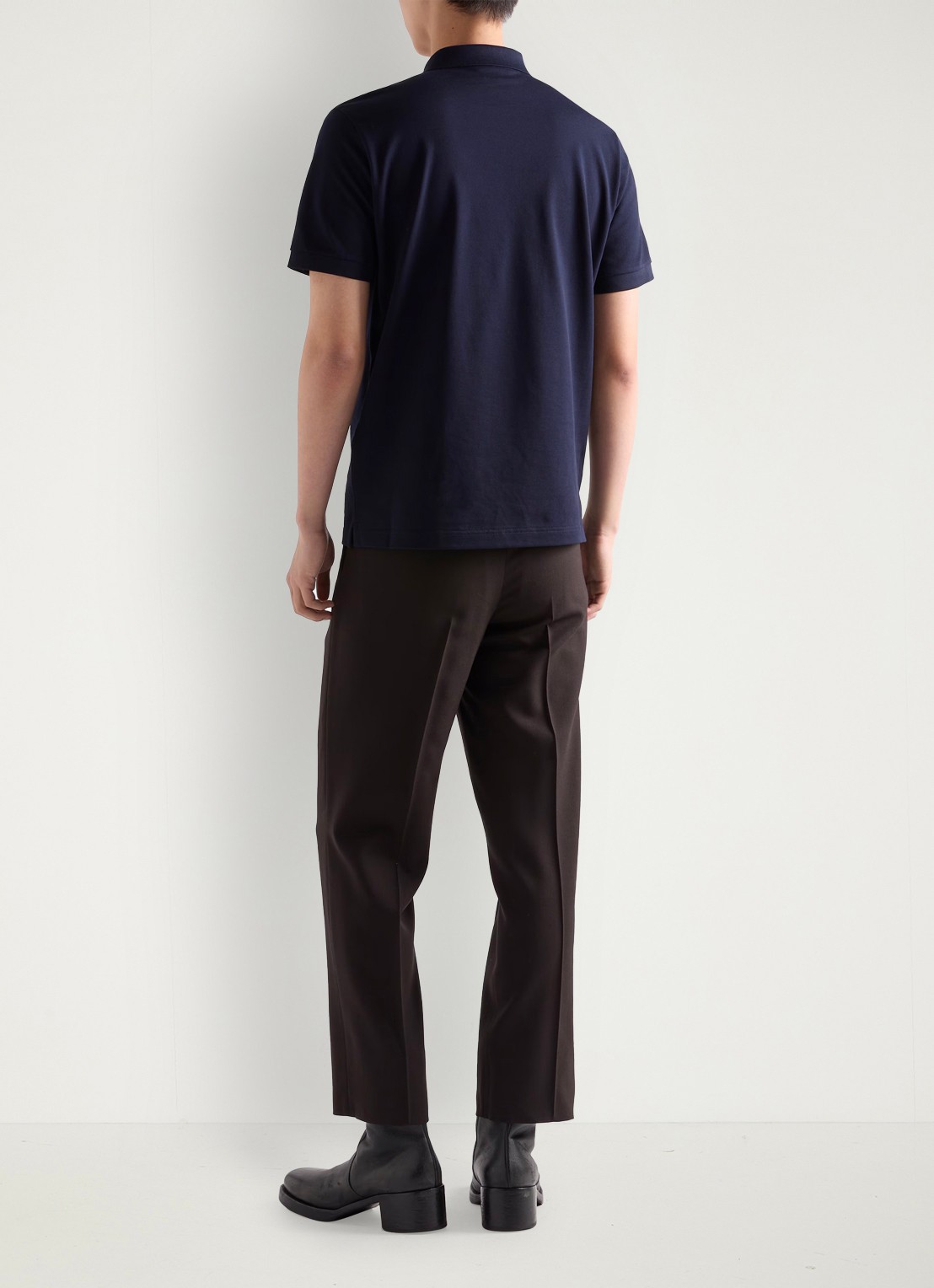 Prada Polo van piqué katoen  - achterkant 5 donkerblauw