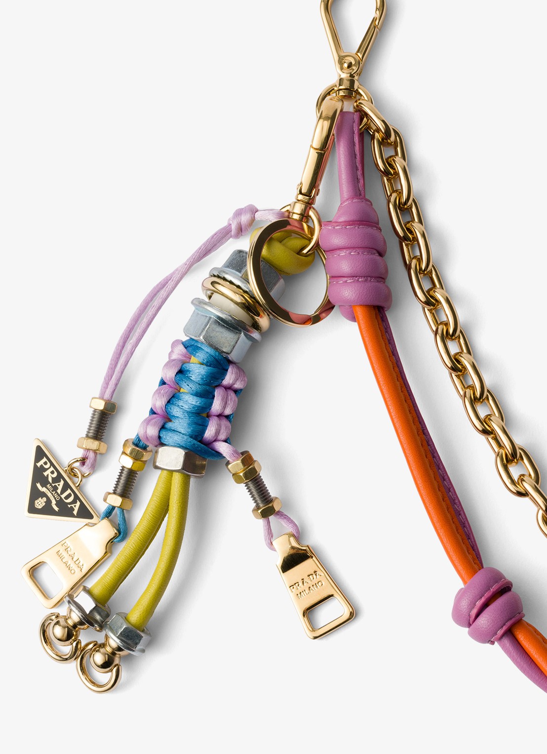 Prada Pop Strings tasbedel met leren details - detail 3 orange