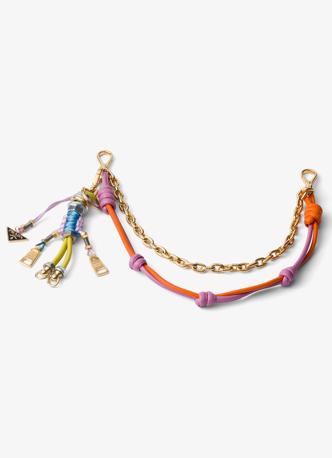 Prada Pop Strings tasbedel met leren details - voorkant orange