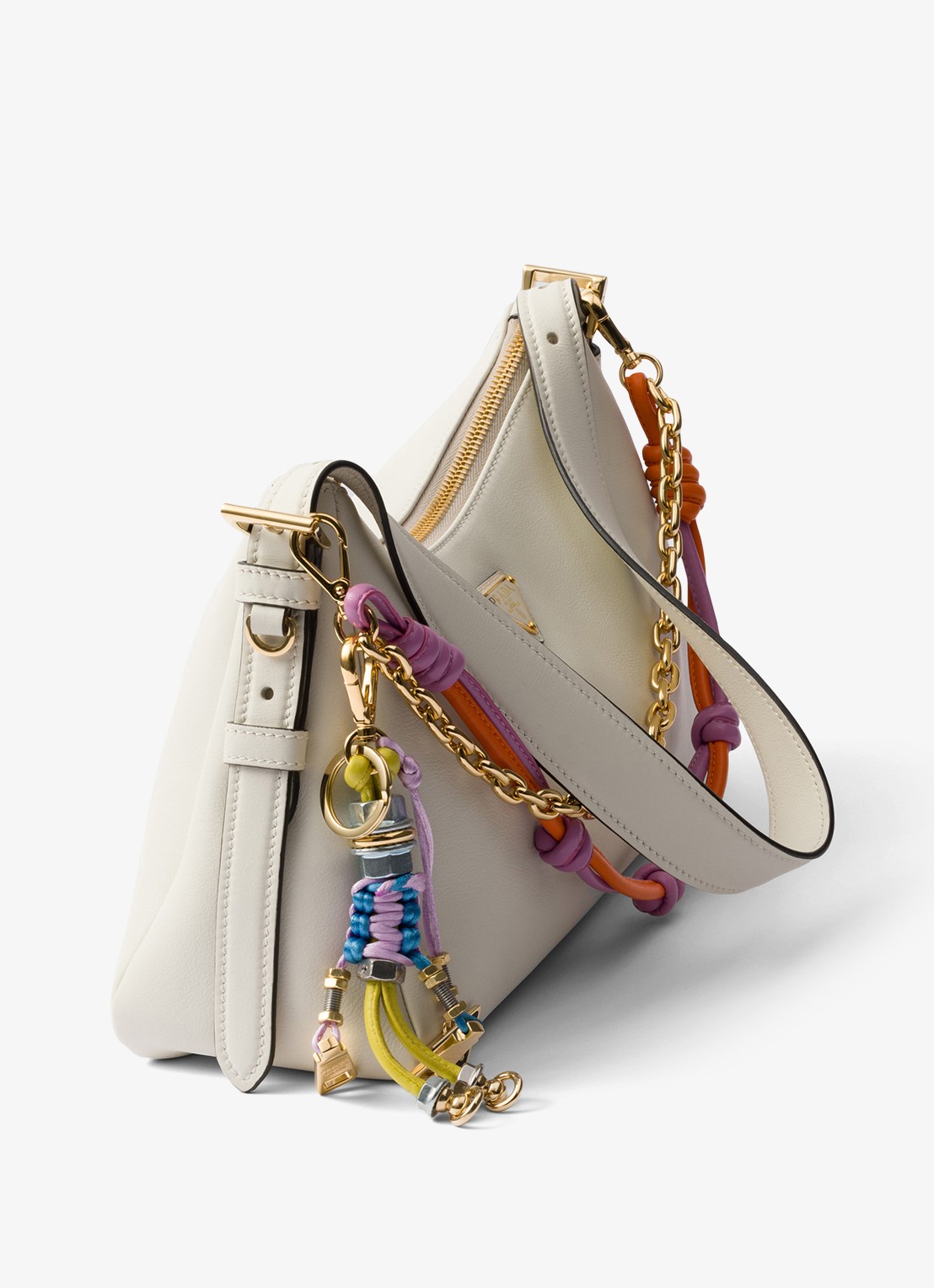 Prada Pop Strings tasbedel met leren details - voorkant 2 orange