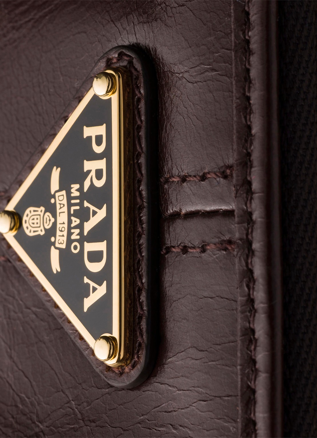 Prada Portemonnee van kalfsleer met logo - detail 2 naturel