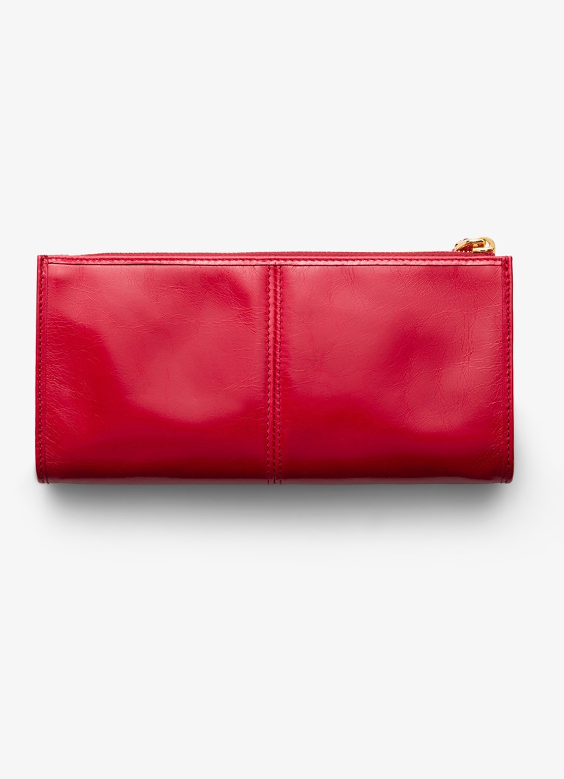 Prada Portemonnee van kalfsleer met logo - achterkant 4 rood