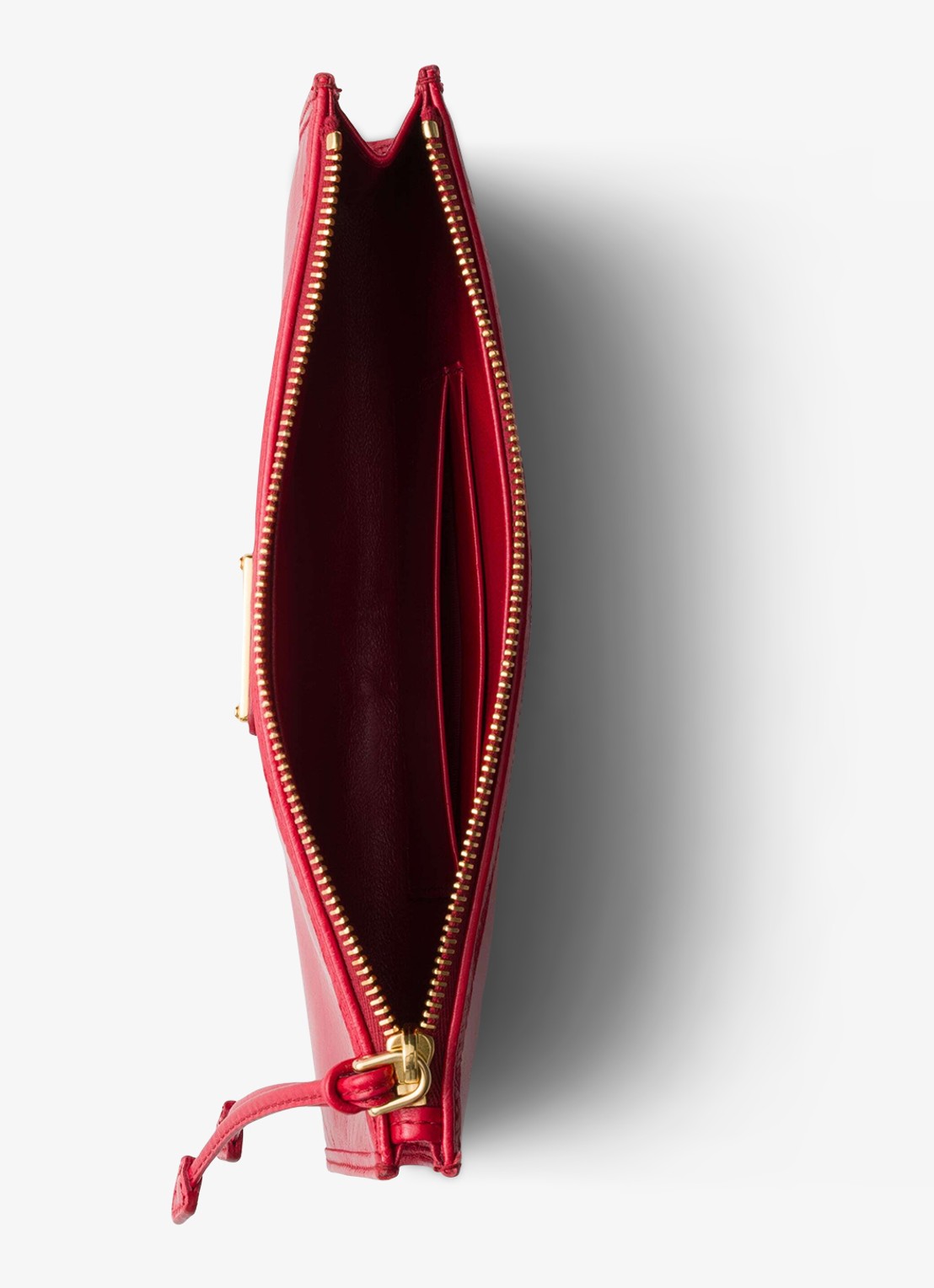 Prada Portemonnee van kalfsleer met logo - voorkant 2 rood