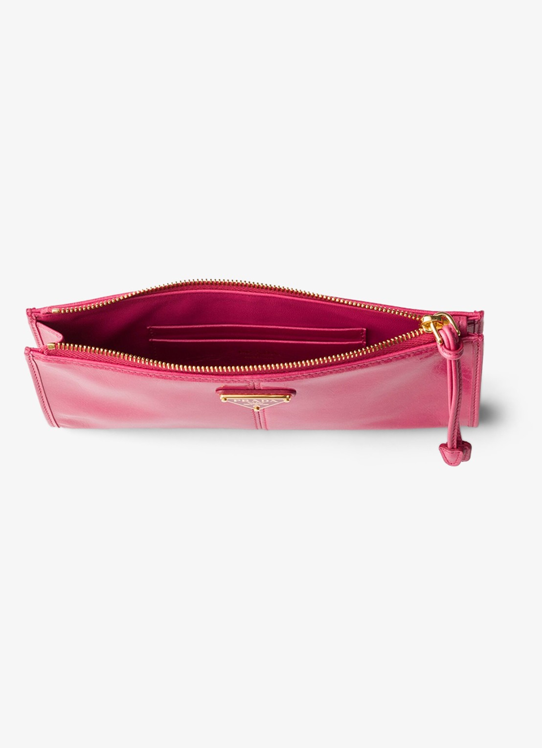 Prada Portemonnee van kalfsleer met logo - voorkant 2 roze