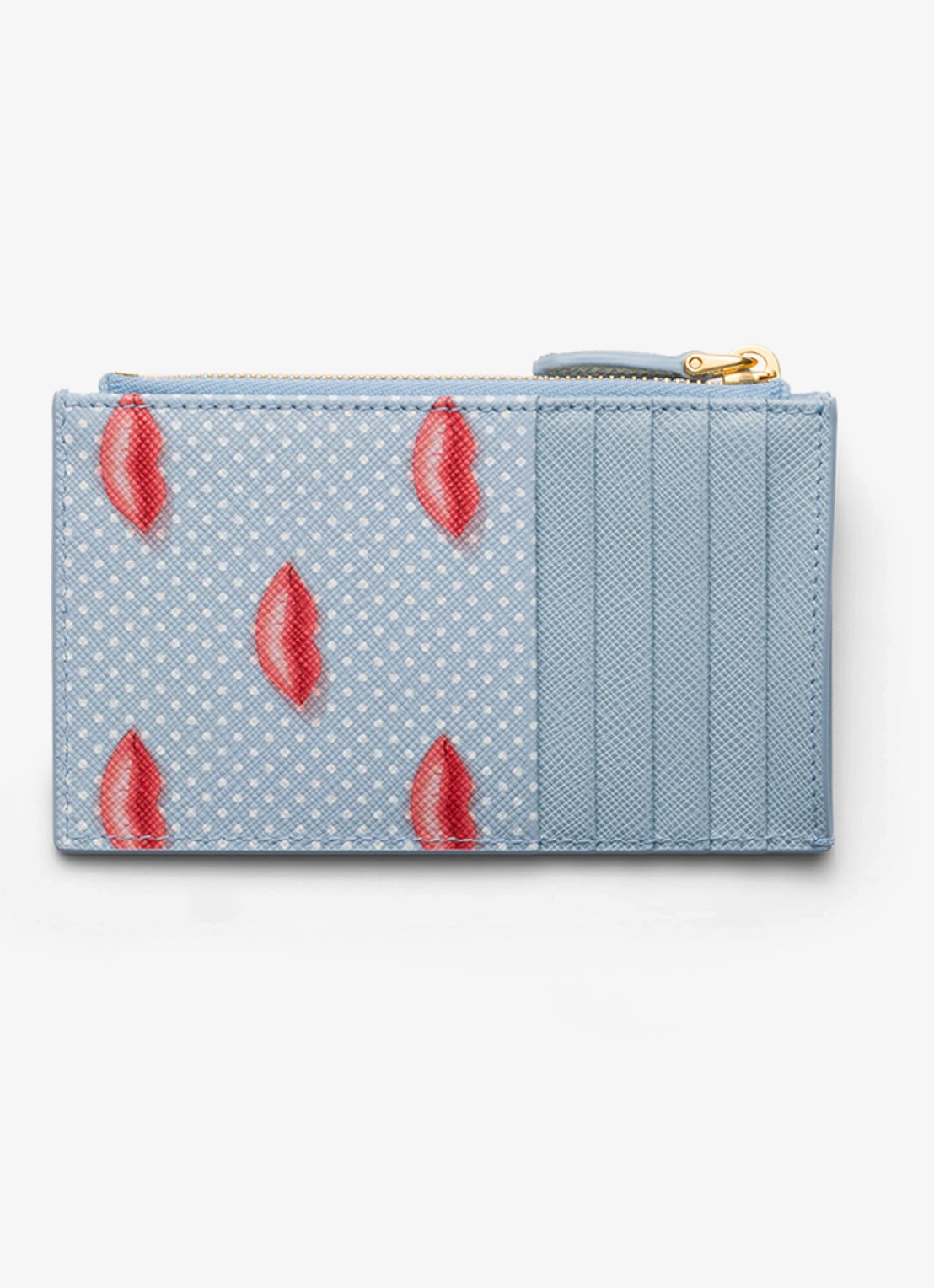 Prada Portemonnee van leer - voorkant 2 lichtblauw