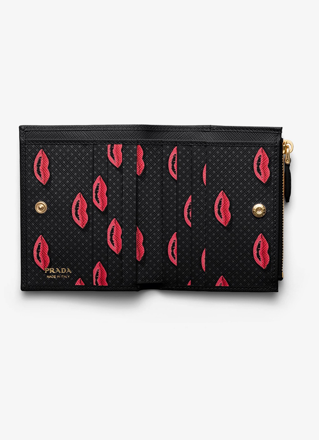 Prada Portemonnee van leer - voorkant 4 zwart