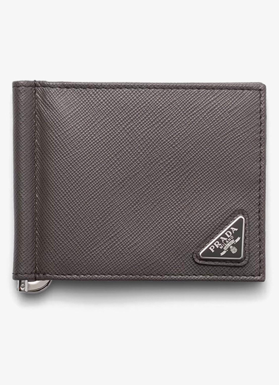 Prada Portemonnee van leer - voorkant 3 grijs