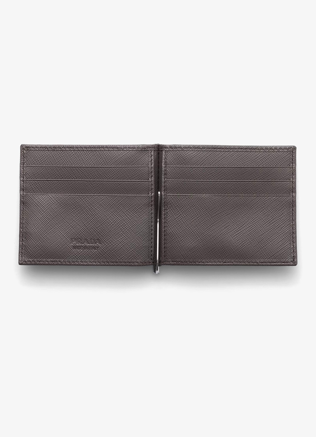 Prada Portemonnee van leer - voorkant 4 grijs