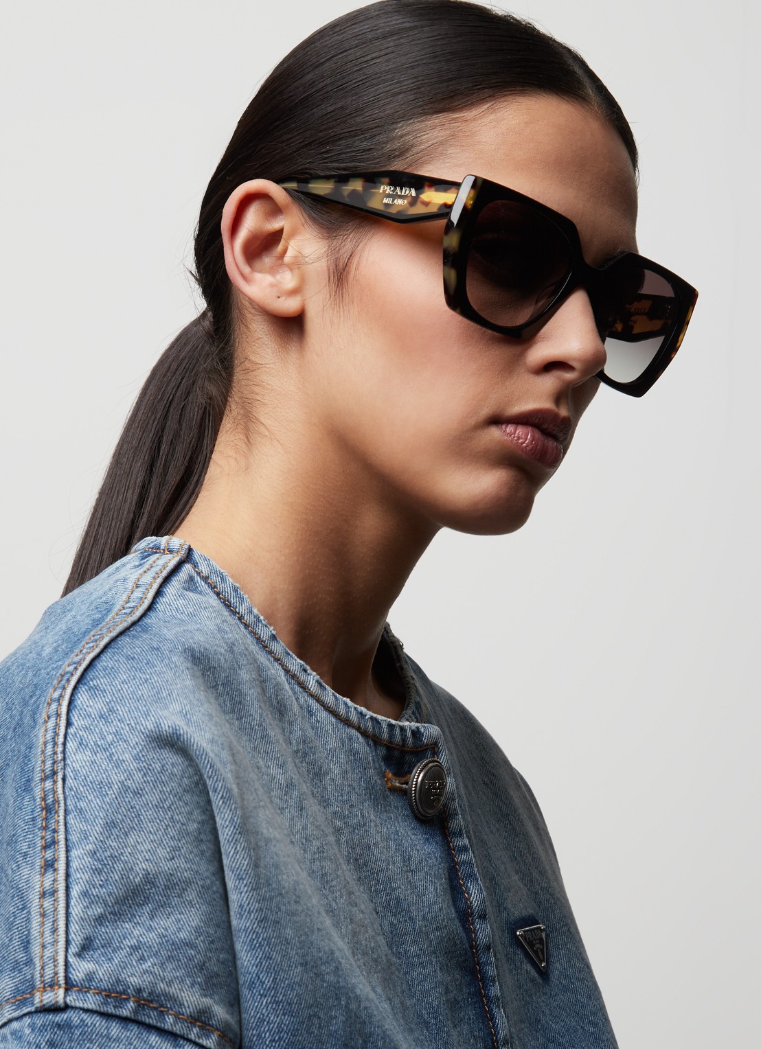 Prada PRADA *PR 15WS 54 BRN TRT SLV - voorkant 5 zwart