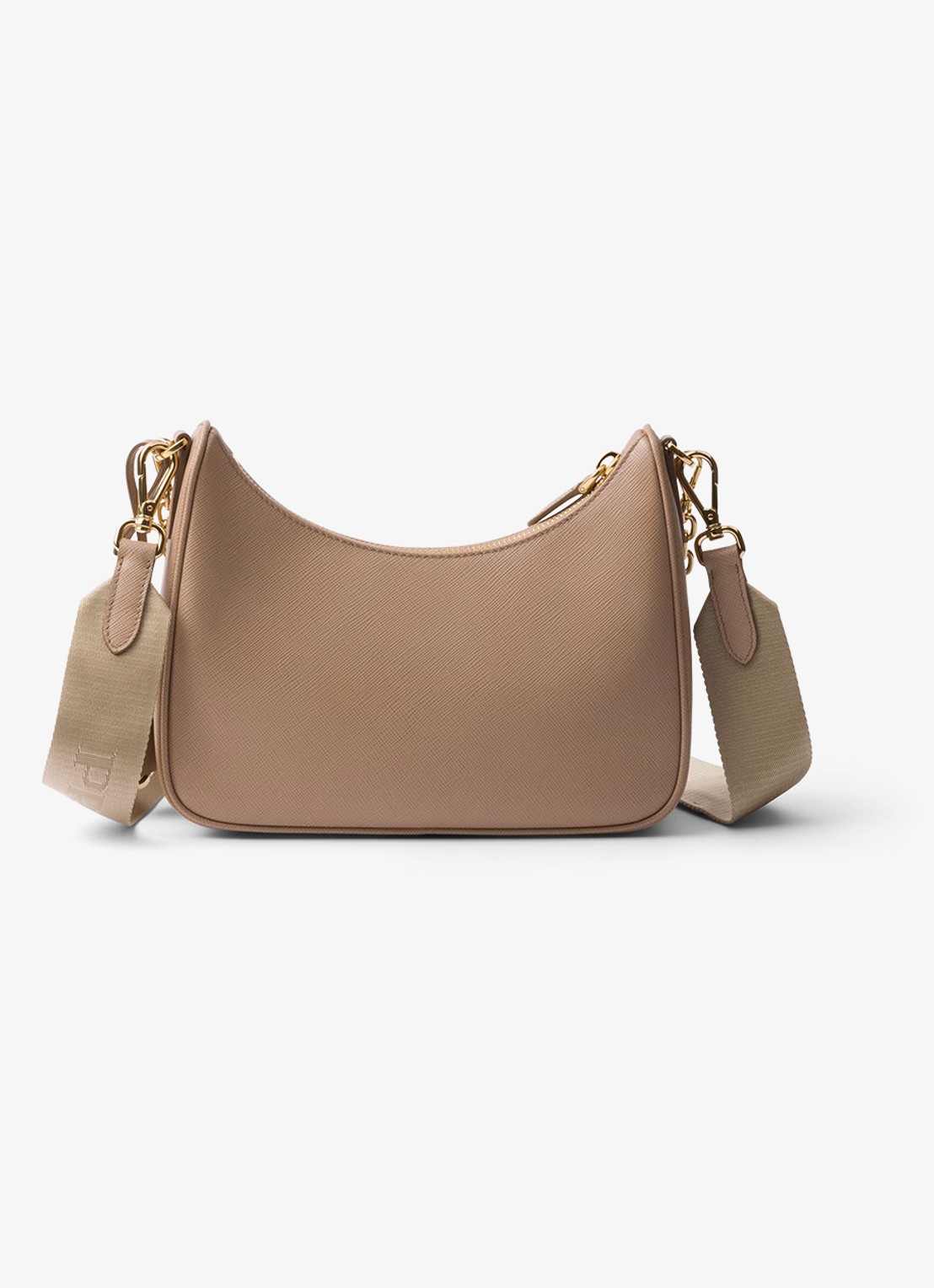 Prada Prada Re-Edition 2005 crossbodytas van leer - achterkant 5 lichtbruin