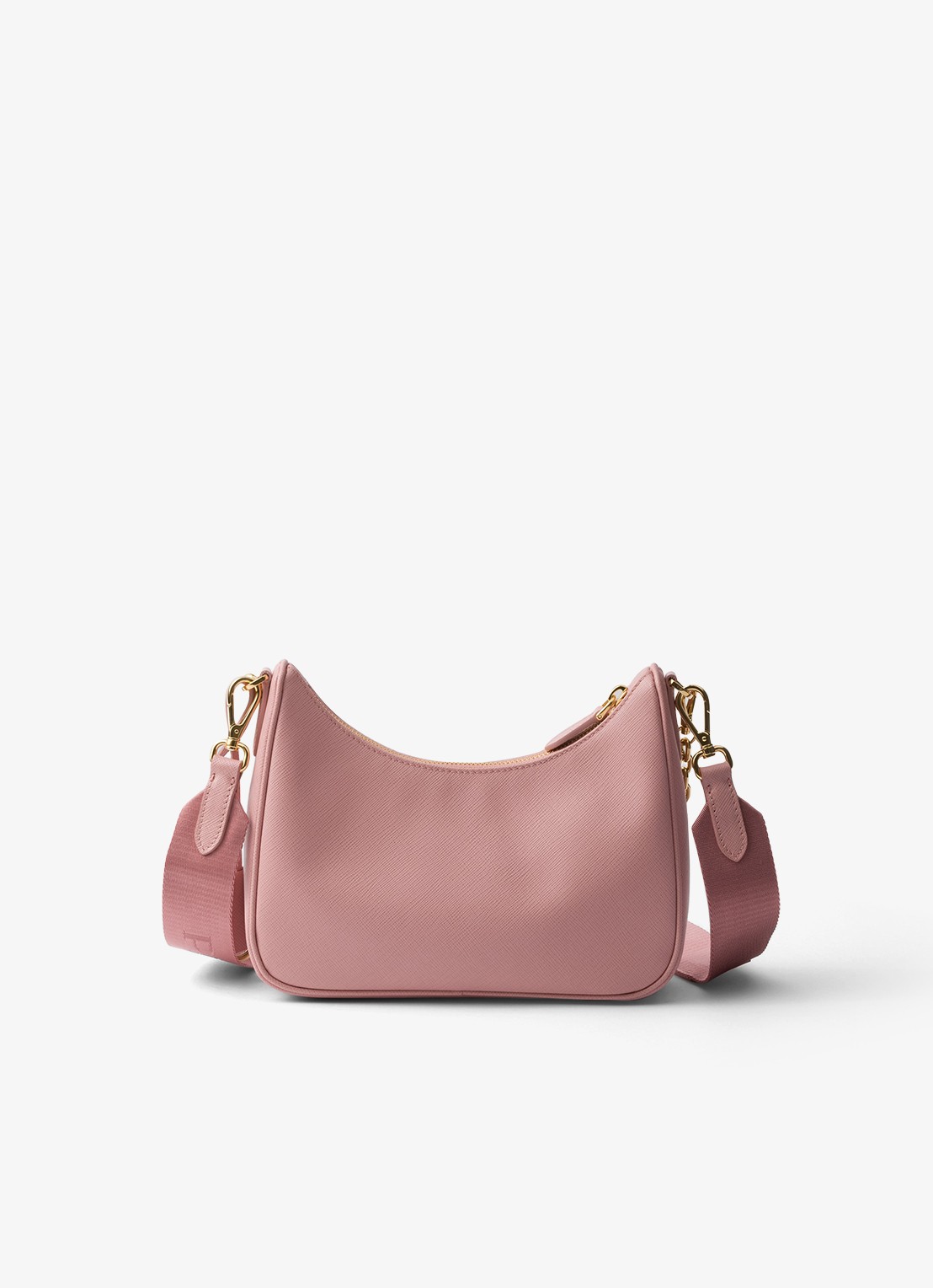 Prada Prada Re-Edition 2005 crossbodytas van leer - achterkant lichtroze