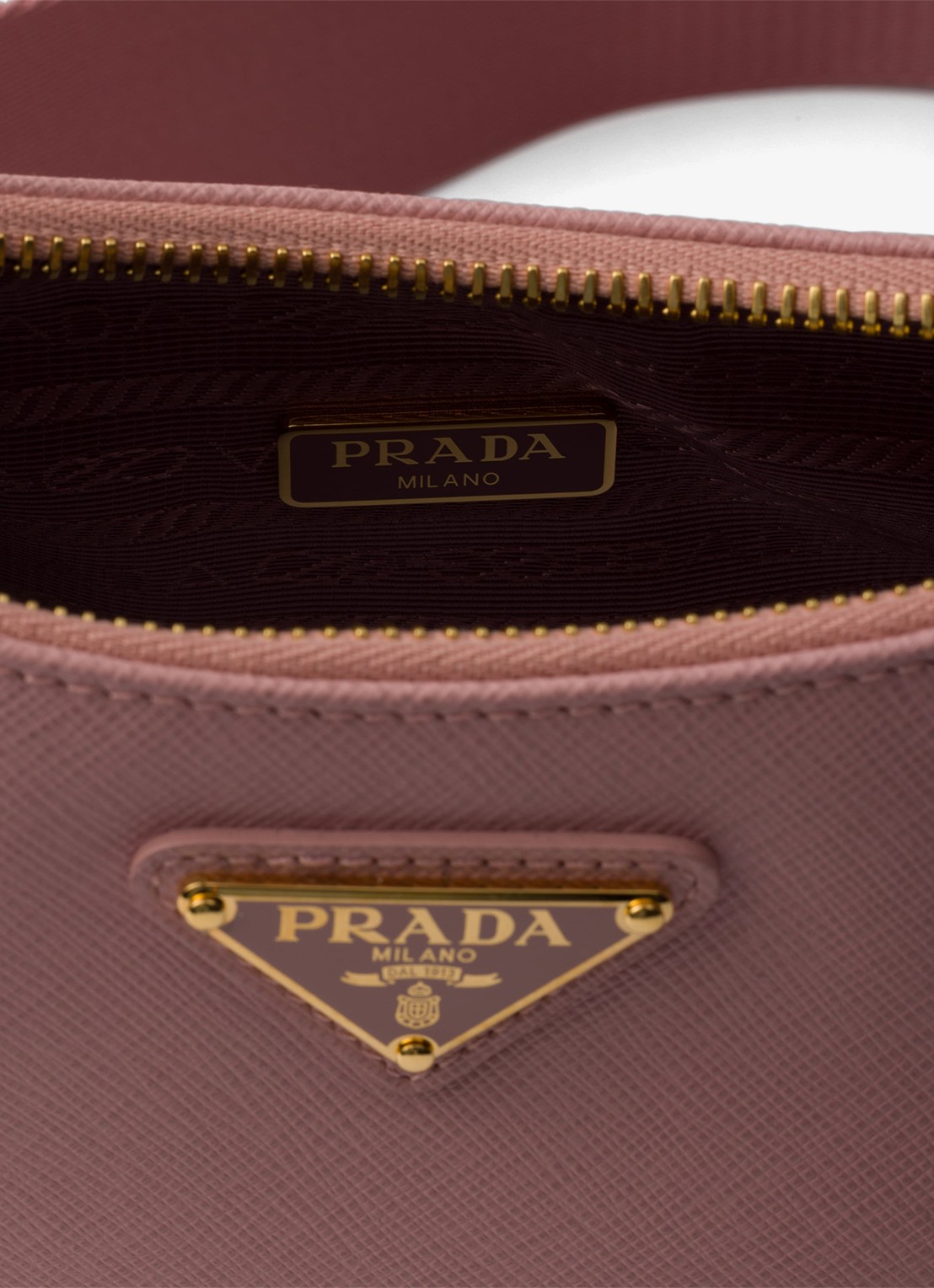 Prada Prada Re-Edition 2005 crossbodytas van leer - detail 4 lichtroze