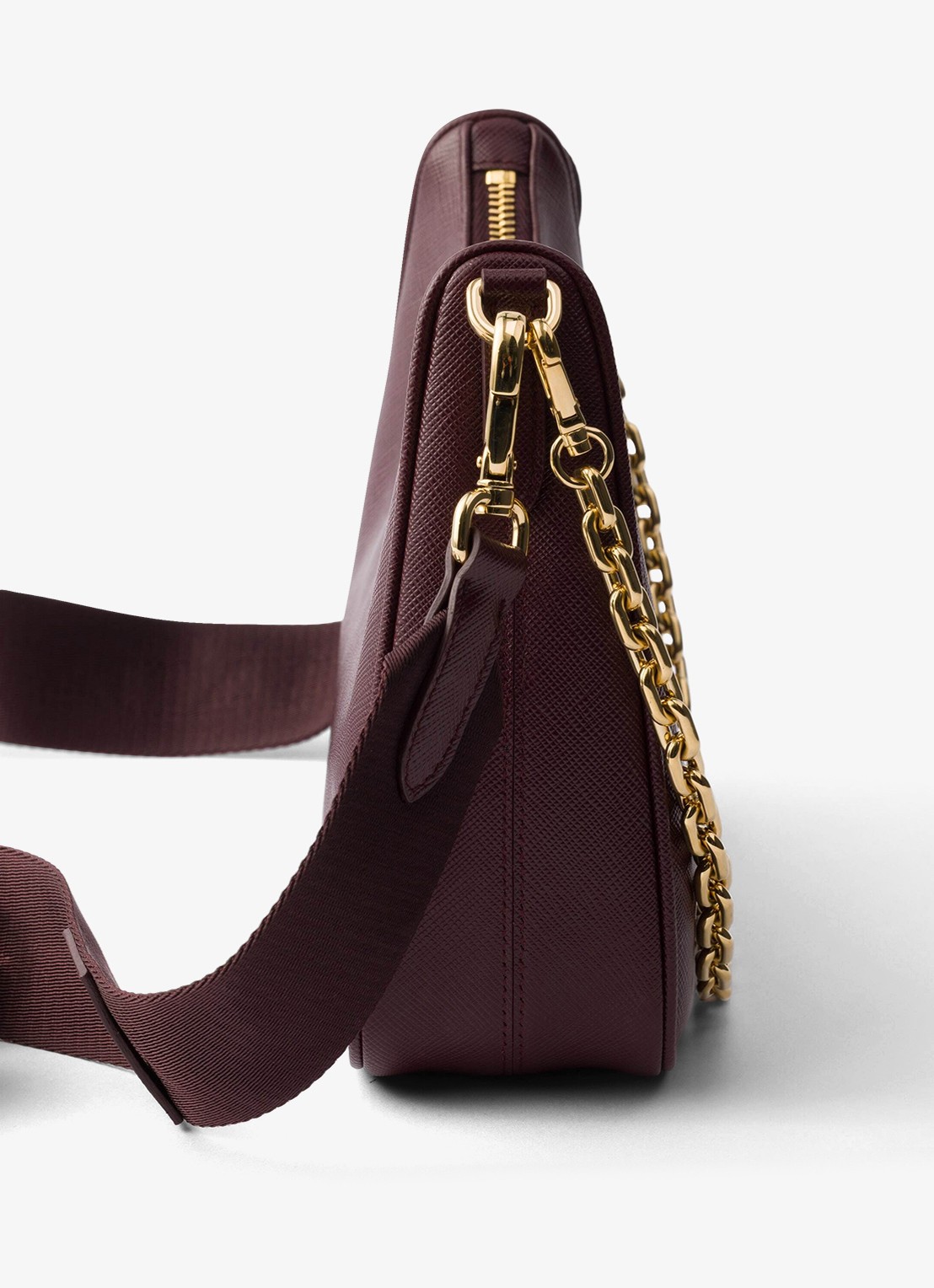 Prada Prada Re-Edition 2005 crossbodytas van leer - detail 4 bordeauxrood