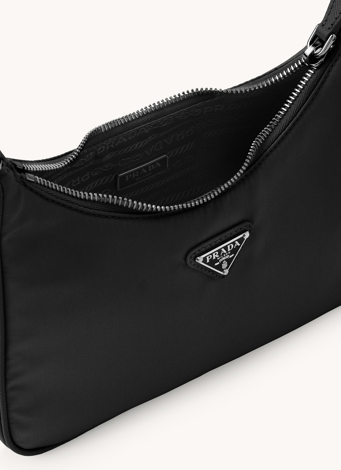Prada Prada Re-Edition 2005 Re-Nylon crossbodytas met leren details - detail 5 zilver