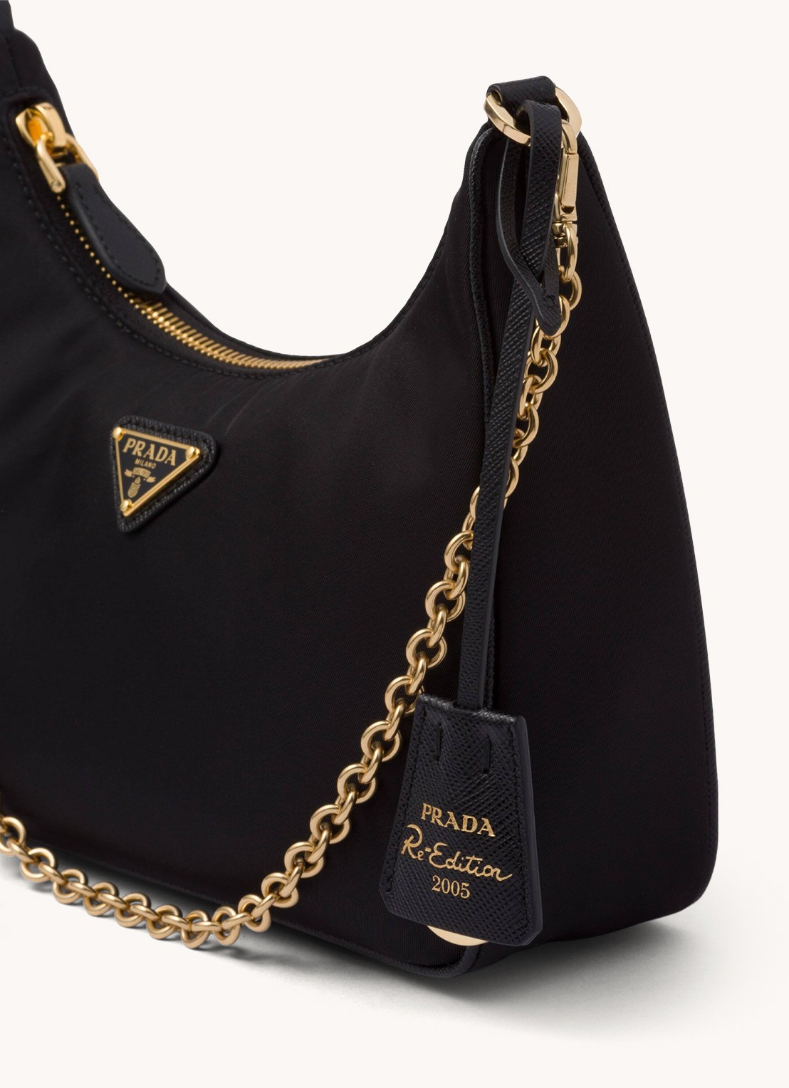 Prada Prada Re-Edition 2005 Re-Nylon crossbodytas met leren details - detail 2 goud