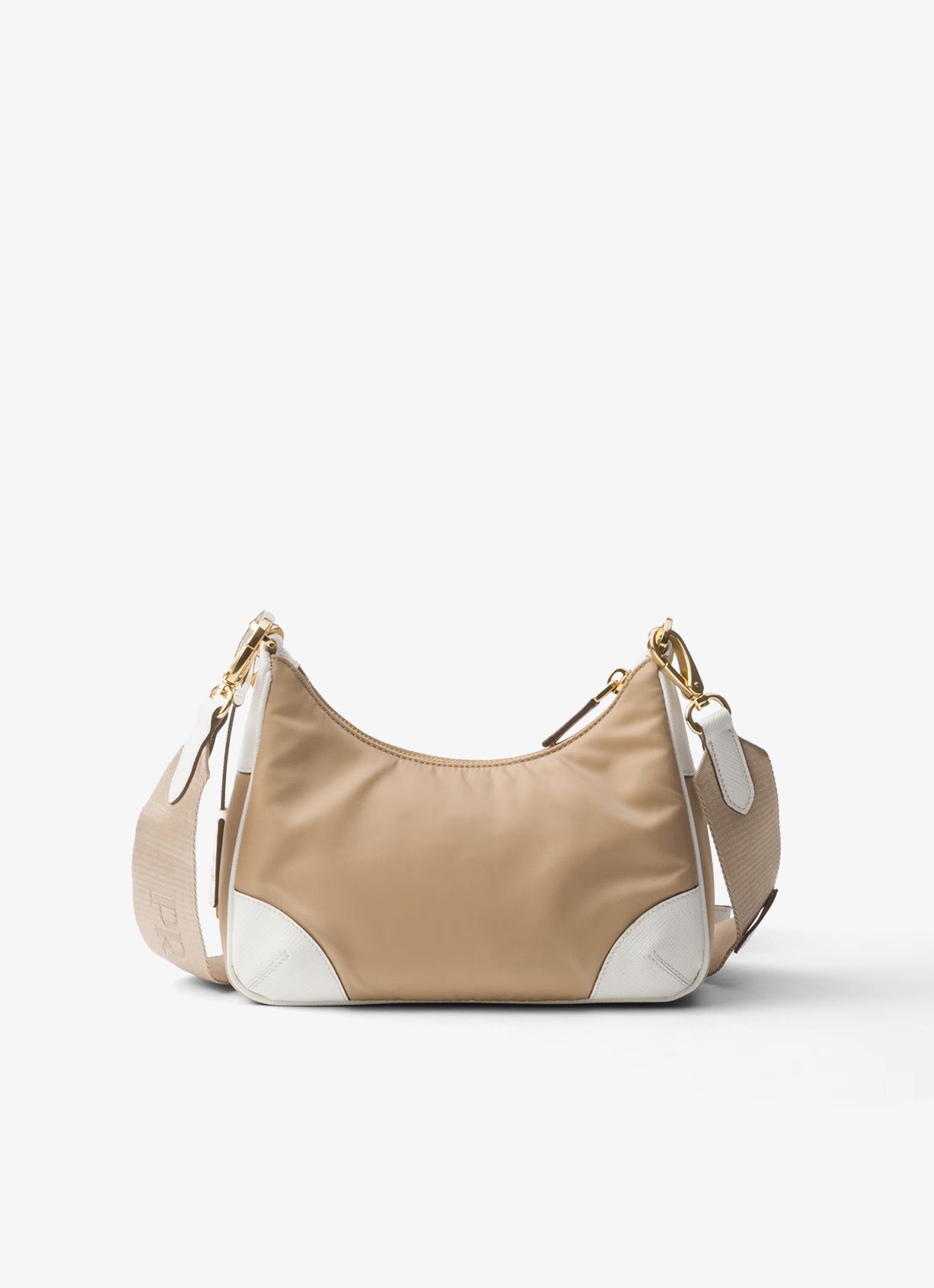 Prada Prada Re-Edition 2005 Re-Nylon crossbodytas met leren details - achterkant 5 donkerbeige