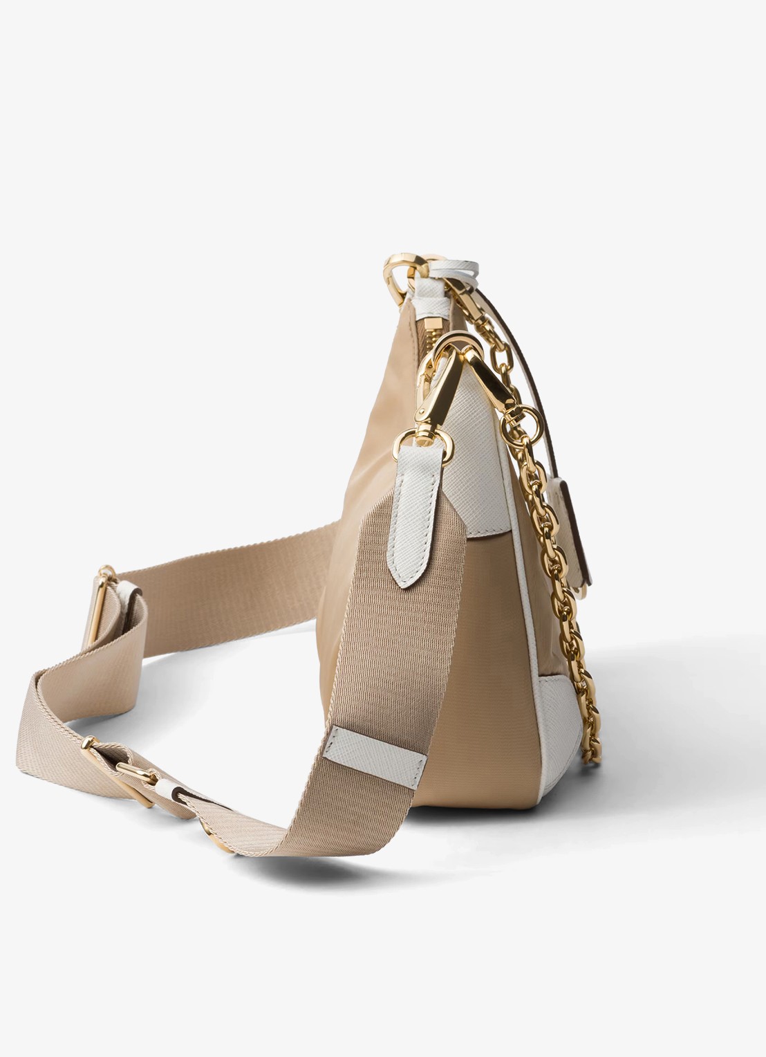 Prada Prada Re-Edition 2005 Re-Nylon crossbodytas met leren details - detail 4 donkerbeige