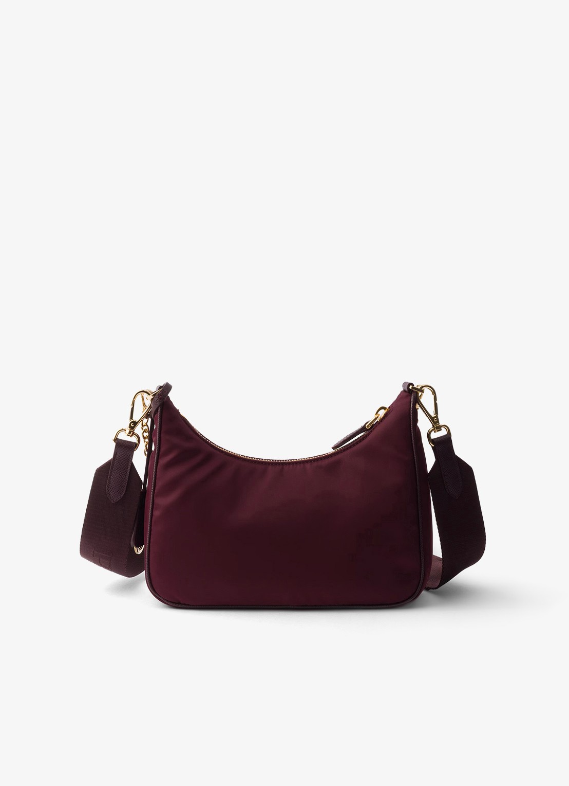 Prada Prada Re-Edition 2005 Re-Nylon crossbodytas met leren details - achterkant 5 bordeauxrood