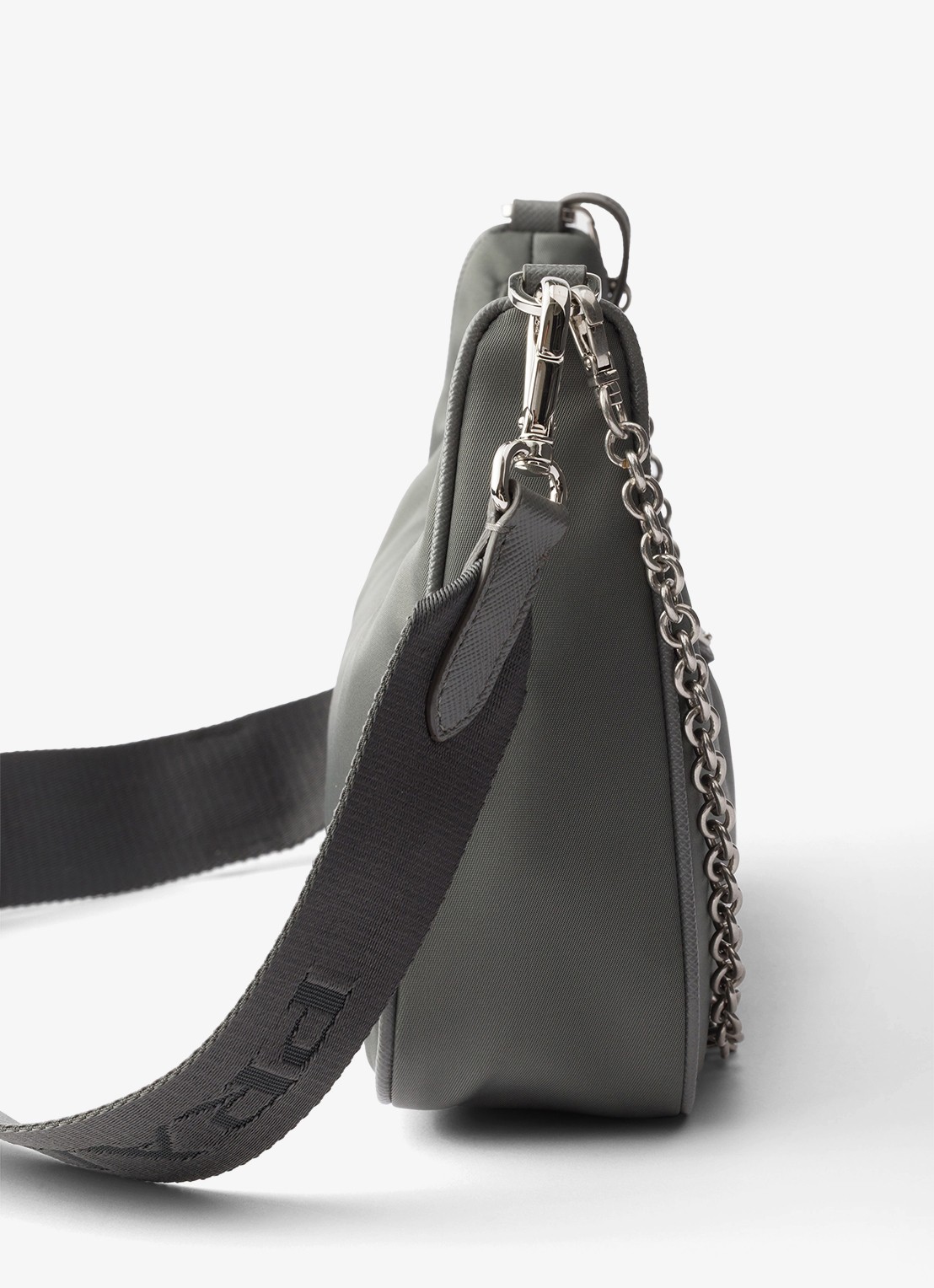 Prada Prada Re-Edition 2005 Re-Nylon crossbodytas met leren details - detail 4 grijs