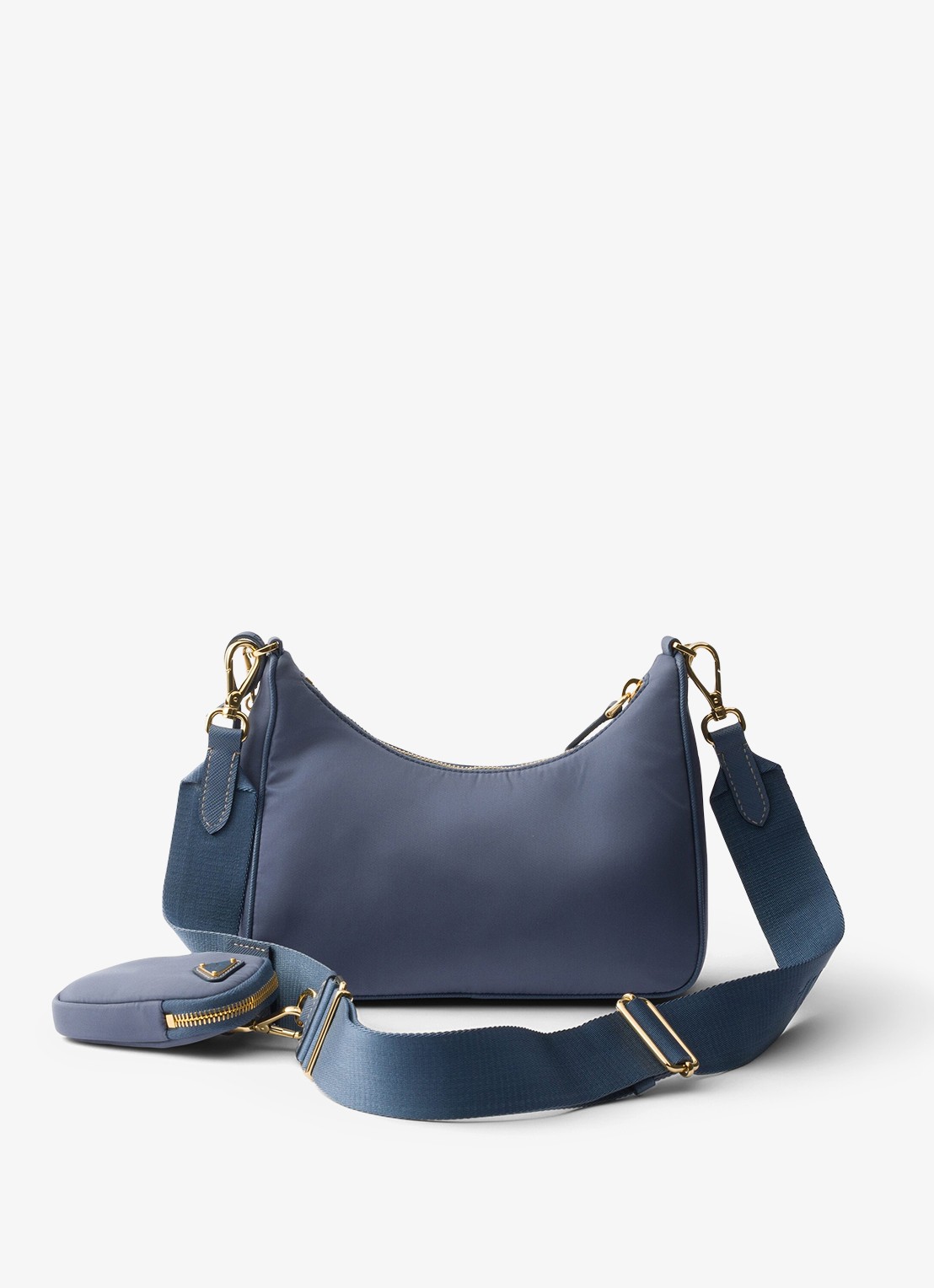 Prada Prada Re-Edition 2005 Re-Nylon crossbodytas met leren details - achterkant 4 staalblauw