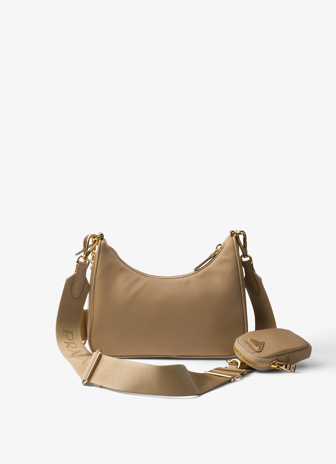 Prada Prada Re-Edition 2005 Re-Nylon crossbodytas met leren details - achterkant 5 camel