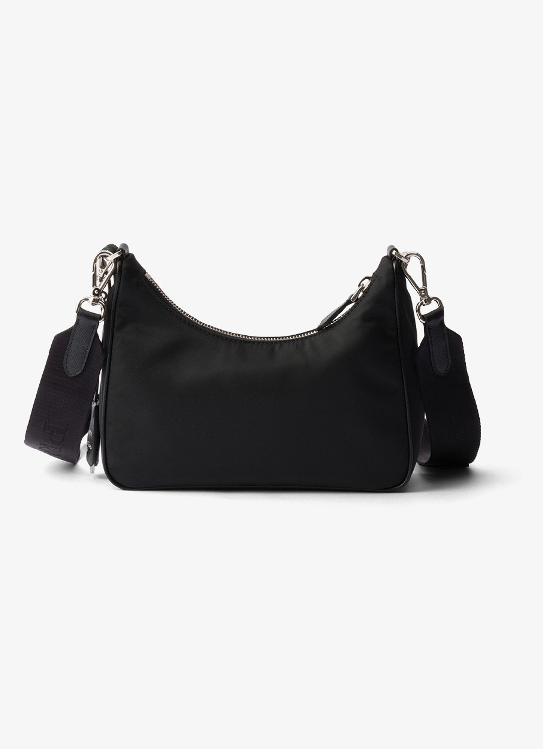 Prada Prada Re-Edition 2005 Re-Nylon crossbodytas met leren details - achterkant zwart