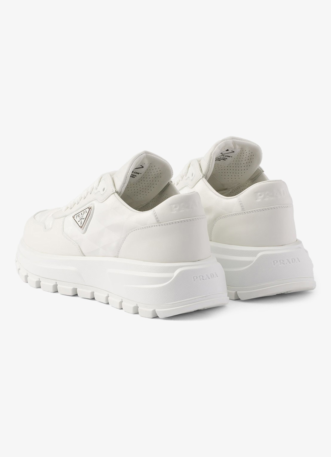 Prada Prax 01 Re-Nylon sneaker met leren details - detail 5 wit
