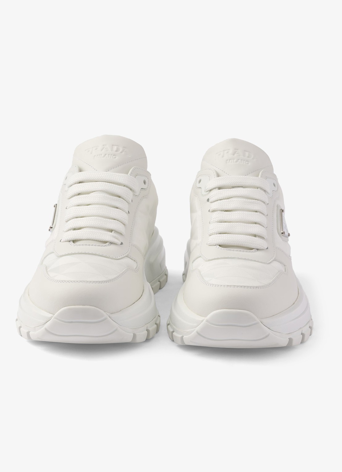 Prada Prax 01 Re-Nylon sneaker met leren details - detail 6 wit