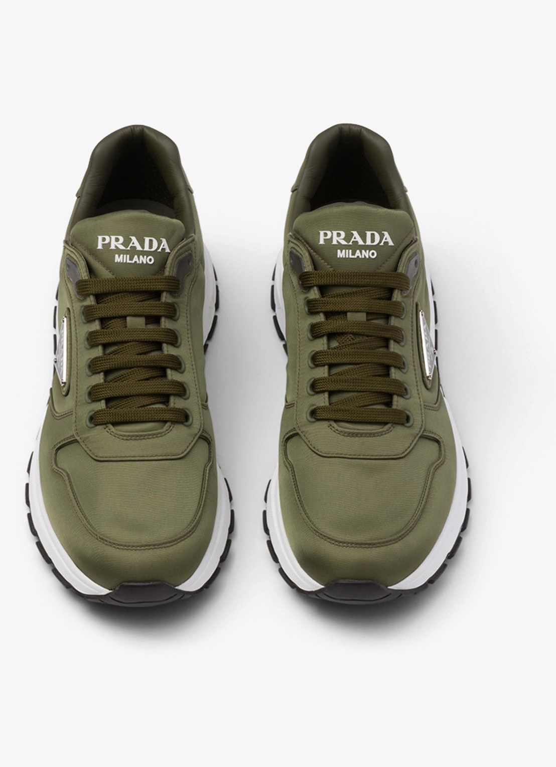 Prada Prax 01 Re-Nylon sneaker met logo - detail 4 groen
