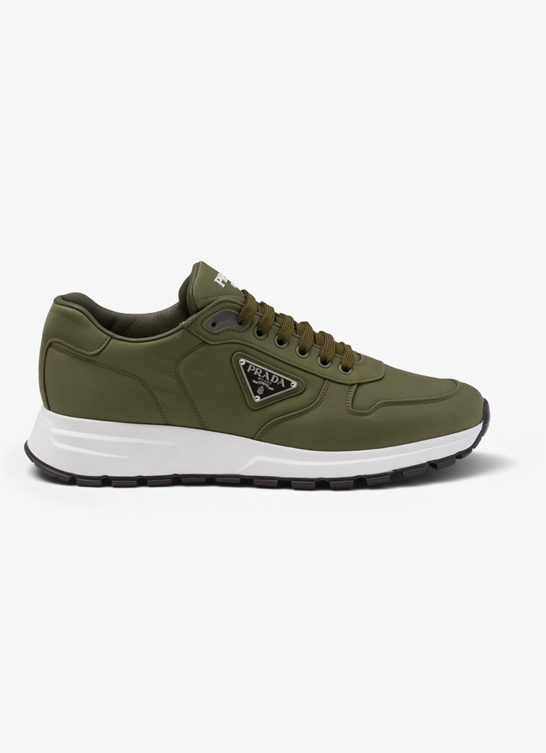 Prada Prax 01 Re-Nylon sneaker met logo - voorkant 2 groen